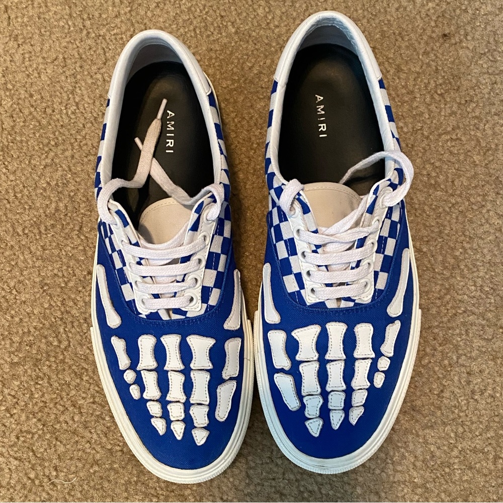 AMIRI White and Blue Sneakers